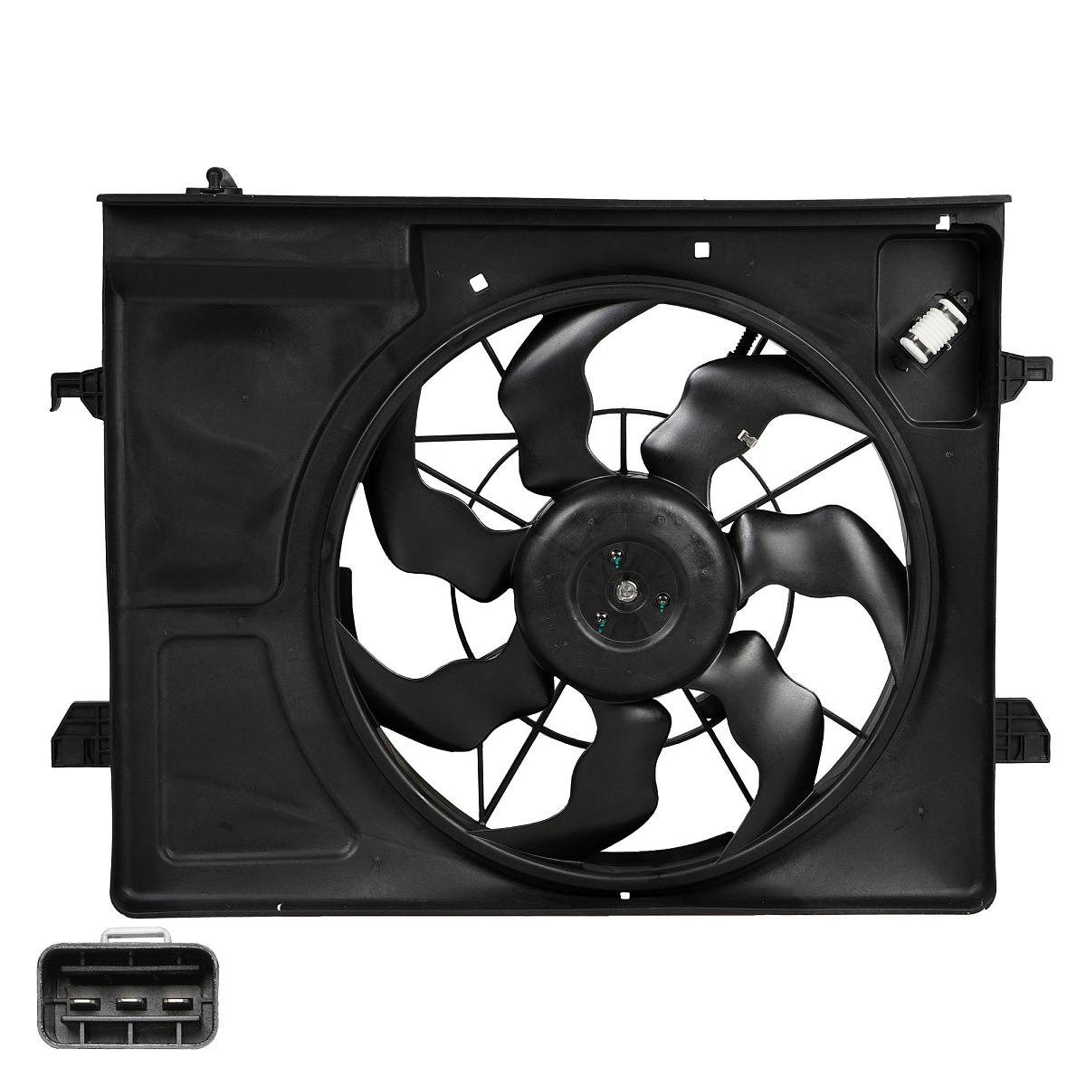 Электровентилятор охлаждения для автомобилей KIA Cerato II (09-) (с кожухом и резистором)