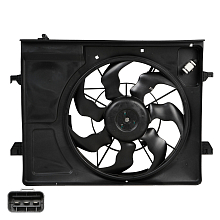 Электровентилятор охлаждения для автомобилей KIA Cerato II (09-) (с кожухом и резистором)