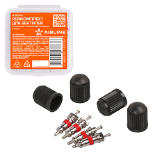 Ремкомплект для вентилей (4 золотника, 4 пласт.колп.) в кейсе