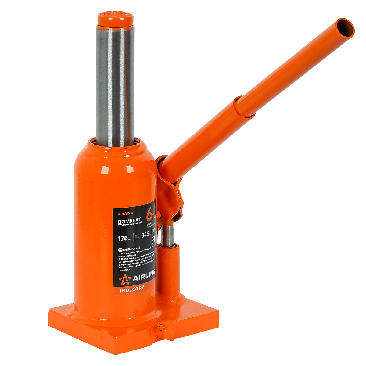 Домкрат бутылочный сварной 6т 175-345мм INDUSTRY