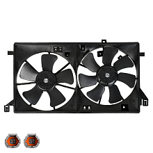 Электровентилятор охлаждения для автомобилей Mazda 3 (BL) 1.6i (09-) (2 вент.) (с кожухом)