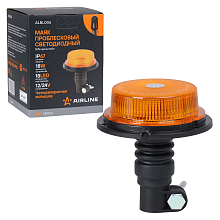 Маяк проблесковый светодиодный PRO, 18Вт, 18LED, 12/24В, 1 режим, DIN кронштейн, D-120мм, H-133мм