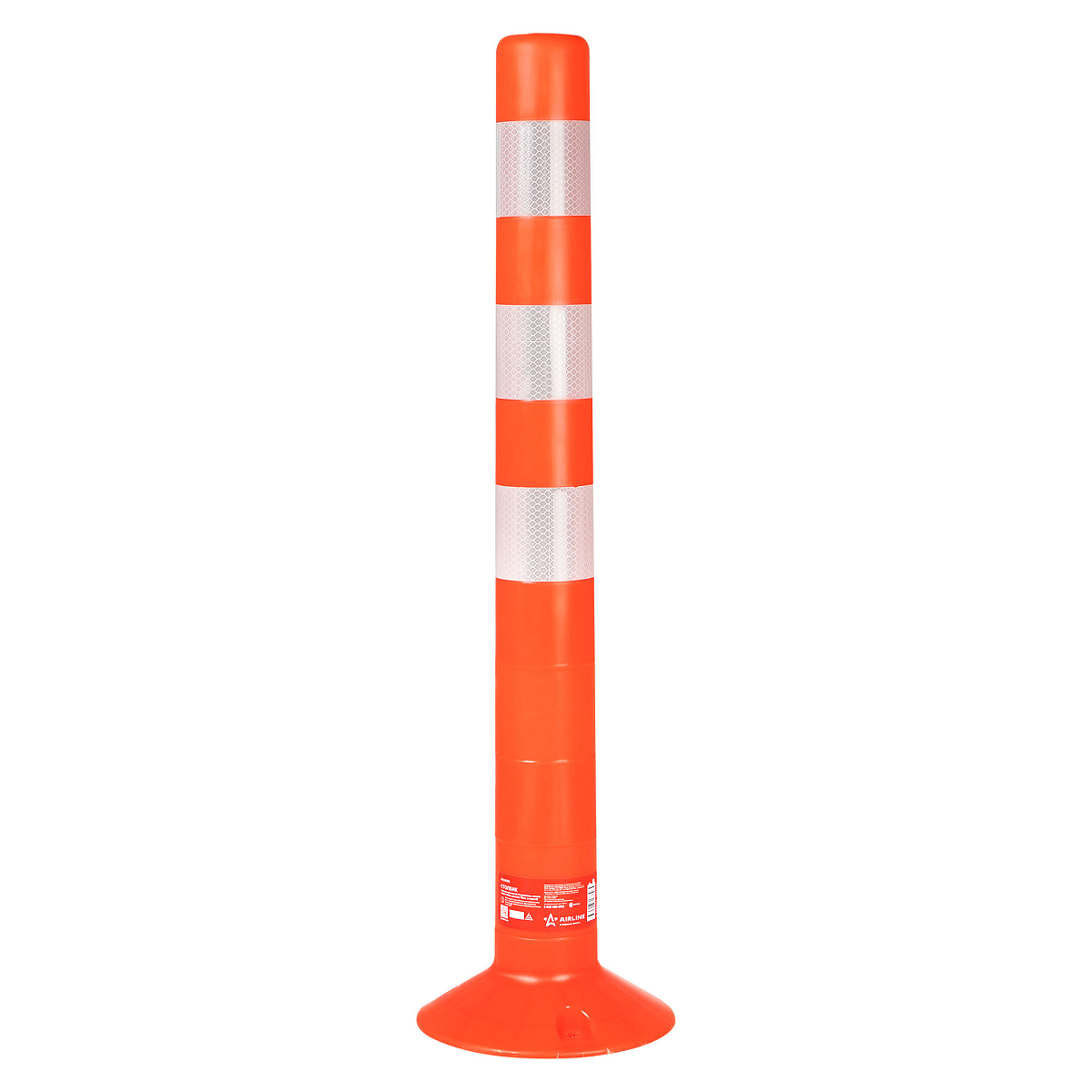 Столбик парковочный 750мм(ССУ) 3 световозвр.полосы, болт.креп, пластик мягкий, оранжевый