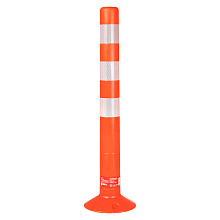 Столбик парковочный 750мм(ССУ) 3 световозвр.полосы, болт.креп, пластик мягкий, оранжевый