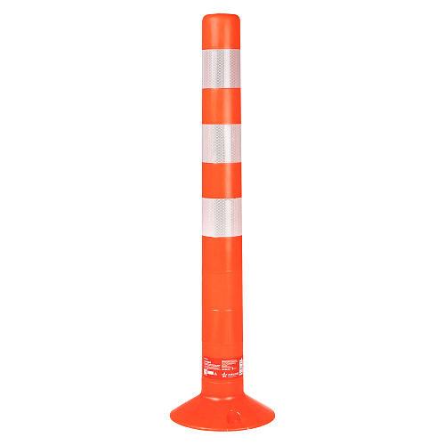 Столбик парковочный 750мм(ССУ) 3 световозвр.полосы, болт.креп, пластик мягкий, оранжевый