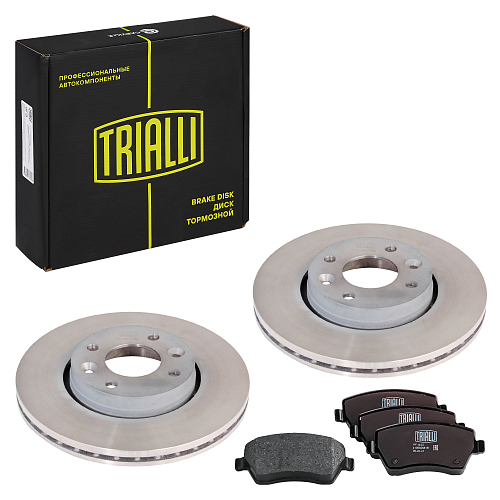 Комплект тормозных дисков и колодок для автомобилей Лада Vesta (15-) передняя ось (диск тормозной 2 шт. + колодки тормозные 1 комплект)