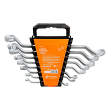 Набор ключей накидных с изгибом PRO 8пр. (6х7мм-20х22мм) холдер