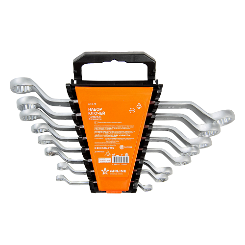 Набор ключей накидных с изгибом PRO 8пр. (6х7мм-20х22мм) холдер