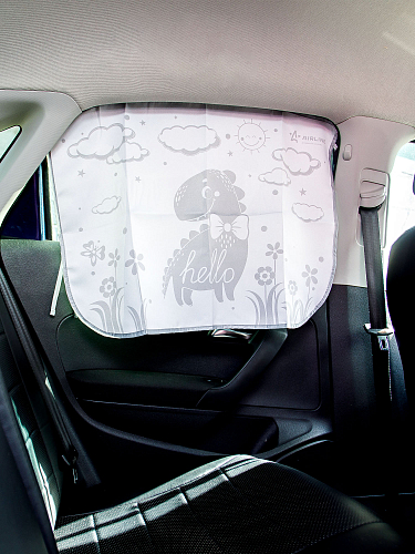 Шторка солнцезащитная 50*70см на боковое стекло, на магнитах, детская, серая