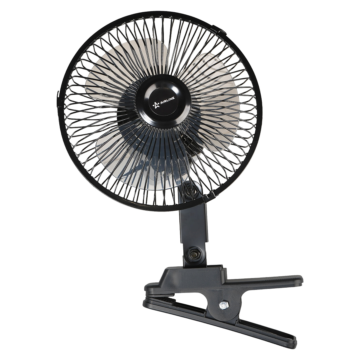 Вентилятор в салон 18см, 24В PRO, с автоповоротом, металл. корпус, прищепка