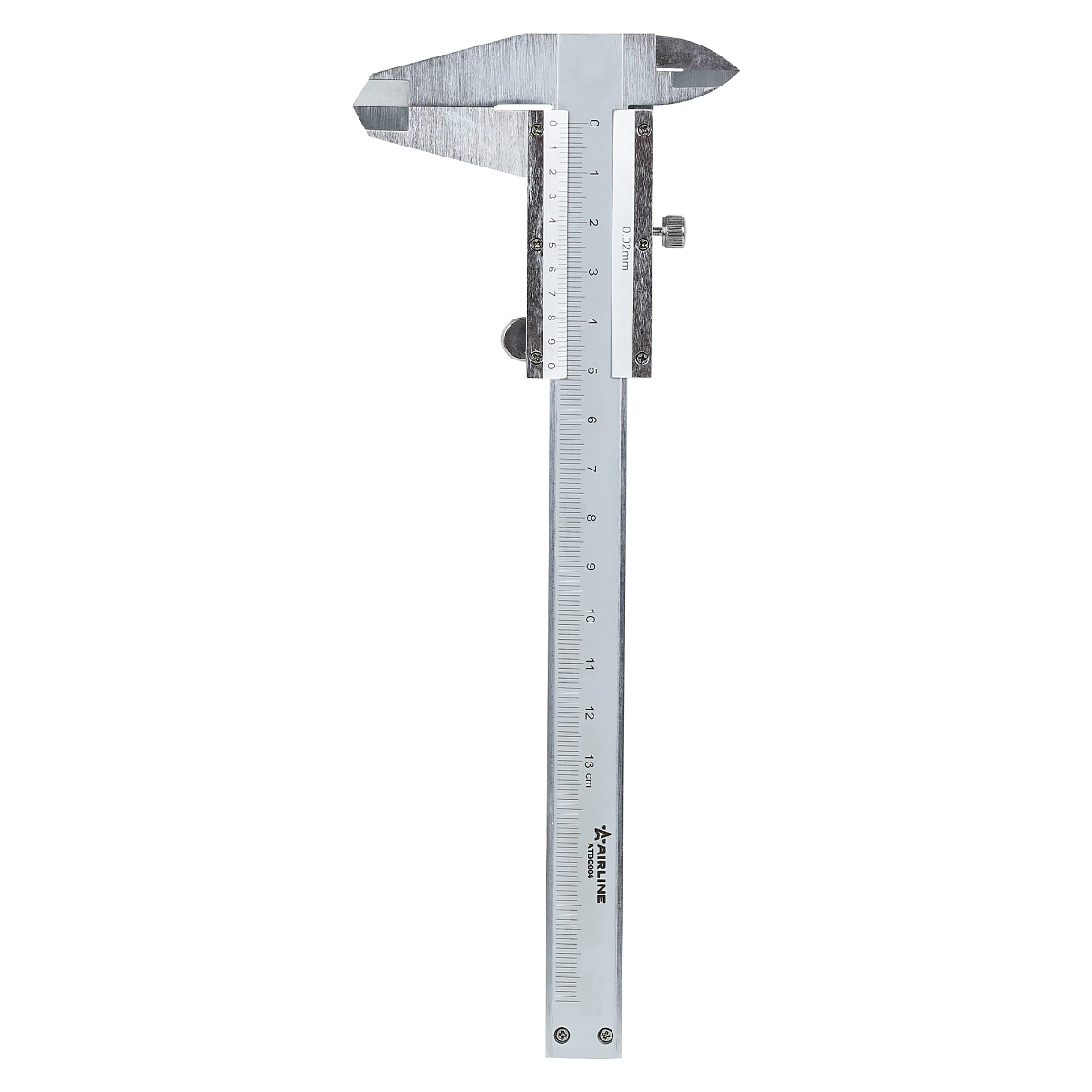 Штангенциркуль нониусный 125мм, шаг 0.02мм, стальной, глубиномер, кейс