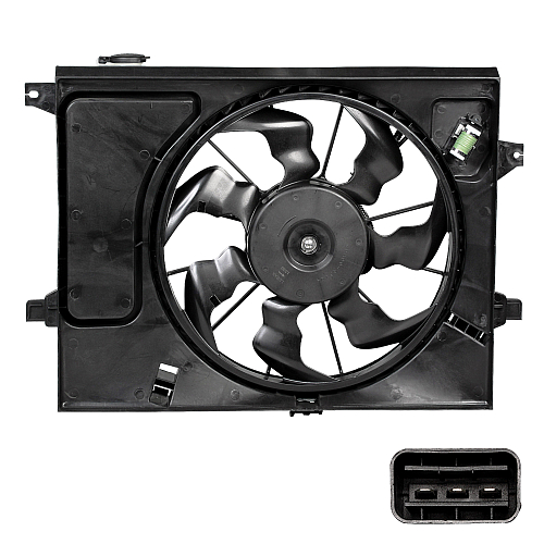 Электровентилятор охлаждения для автомобилей KIA Soul II (14-) 1.6i/2.0i (с кожухом)