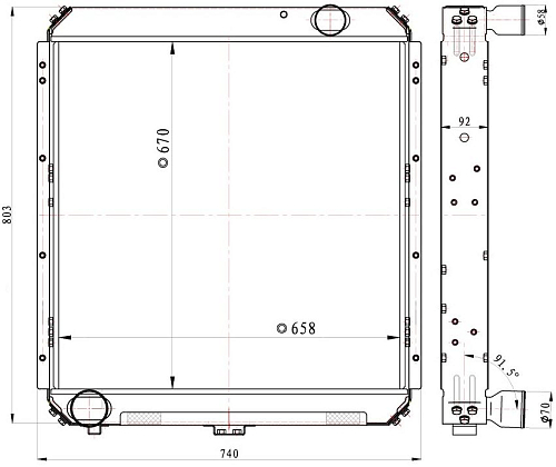 Радиатор охлаждения для автомобилей КАМАЗ 54115