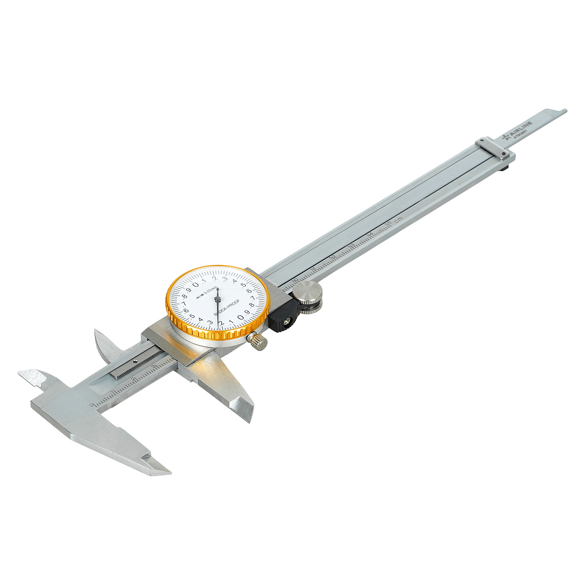 Штангенциркуль стрелочный 150мм, шаг 0.02мм, стальной, глубиномер, кейс