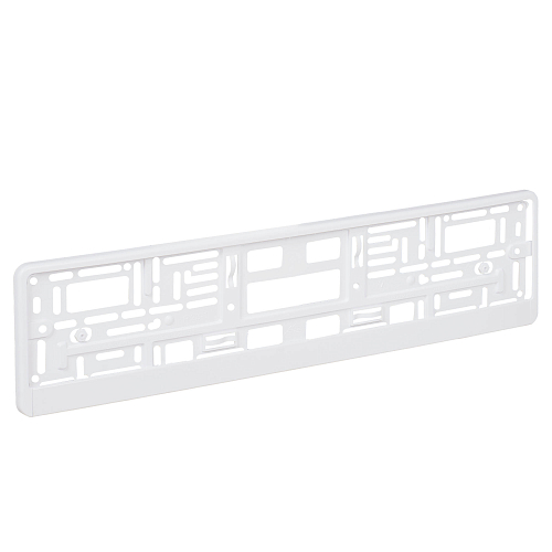 Рамка под номерной знак "Белая", с планкой