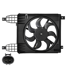 Электровентилятор охлаждения для автомобилей Chevrolet Aveo T255 (08-) (с кожухом)