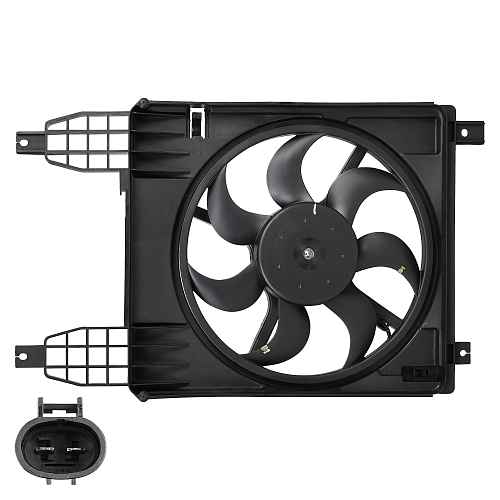 Электровентилятор охлаждения для автомобилей Chevrolet Aveo T255 (08-) (с кожухом)