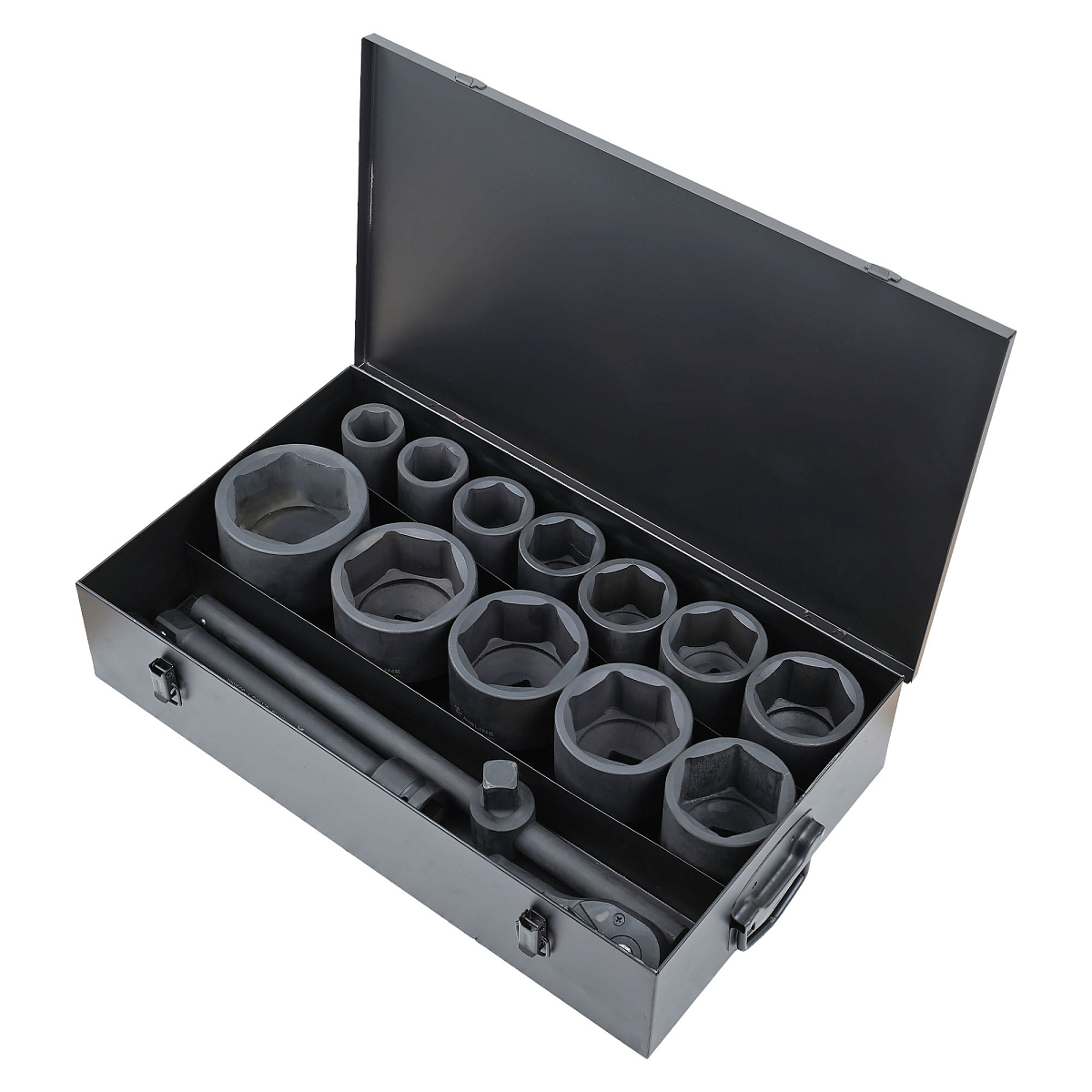 Набор головок ударных 1"DR L=90мм, 16пр. (36-90мм) металл.кейс