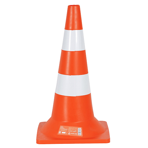 Конус дорожный 520мм, 2 световозвр.полосы с утяжелителем, оранжевый