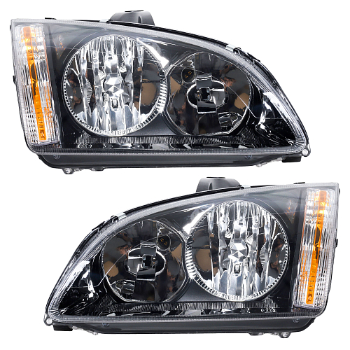 Фары для автомобилей Ford Focus II (05-) (головного света) галоген, электрический корректор, цвет рамы: черный, комплект: левая и правая (2 штуки)