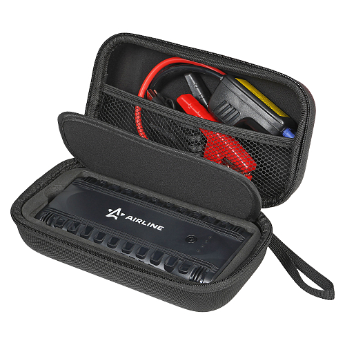 Аккумулятор пусковой (Booster) 12000мАч, 1500А, 14.8V, умные провода, пуск ДВС 3.0d, кейс