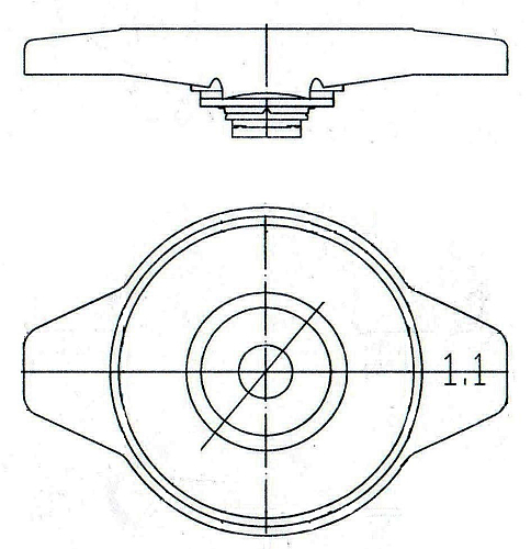 Крышка (пробка) радиатора для автомобилей Toyota/Lexus/Suzuki/Subaru/Mazda/Honda 1.1 bar (мал. клапан)