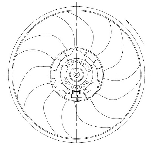 Электровентилятор охлаждения для автомобилей FIAT Ducato (06-)/PSA Boxer (06-)/Jumper (06-) (без кожуха)