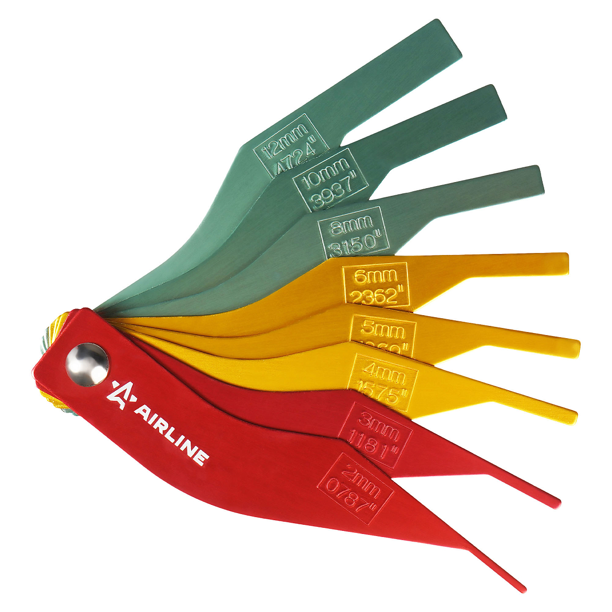 Щуп для измерения толщины колодок дисковых тормозов, набор 8 пр., блистер