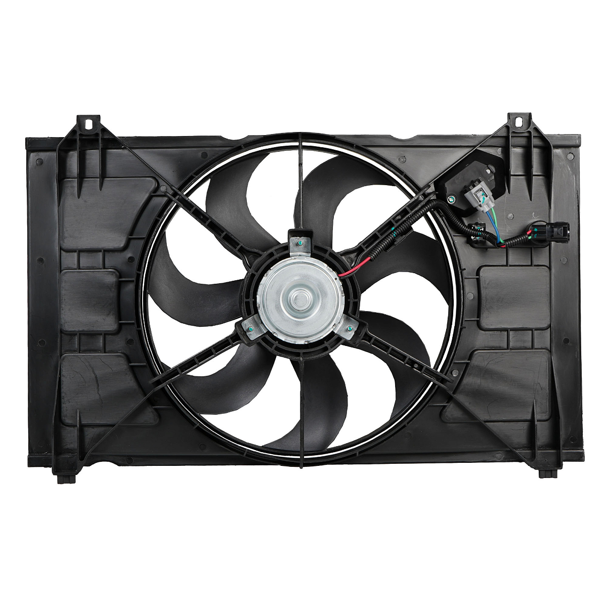 Электровентилятор охлаждения для автомобилей KIA Rio II (05-) (с кожухом)