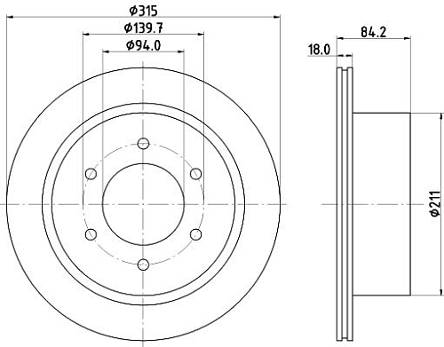 Диски тормозные для автомобилей Mitsubishi Pajero Sport II (08-) задний d=315