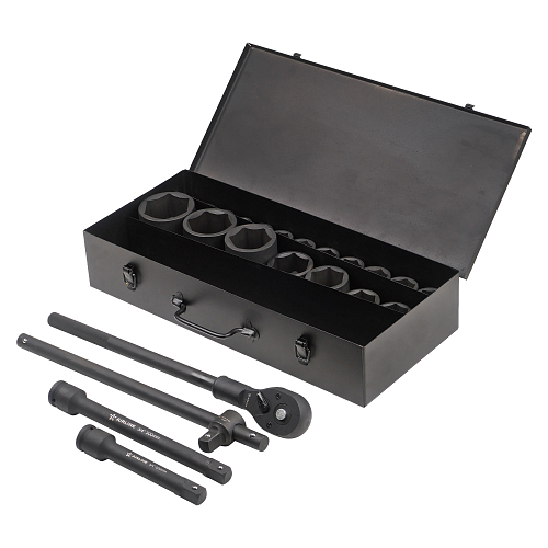 Набор головок ударных 3/4"DR L=56мм, 23пр. (17-65мм) мет. кейс.