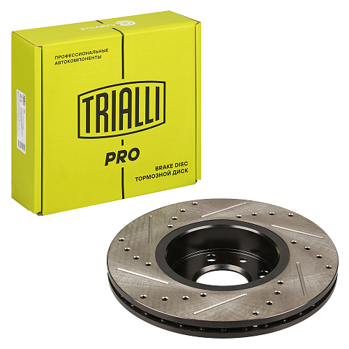 Диски тормозные для автомобилей Лада Vesta (15-) / Largus (12-) / Лада Vesta (GFL35) (25-) с ABS передний d=260 PRO (перфорированный, слотированный, окрашенный)