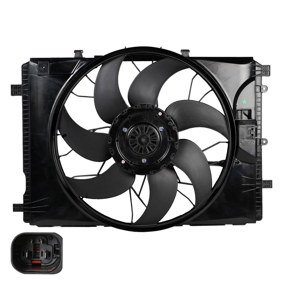 Электровентилятор охлаждения для автомобилей Mercedes-Benz C (W204) (07-)/E (W212) (09-) (с кожухом)