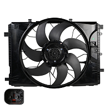 Электровентилятор охлаждения для автомобилей Mercedes-Benz C (W204) (07-)/E (W212) (09-) (с кожухом)