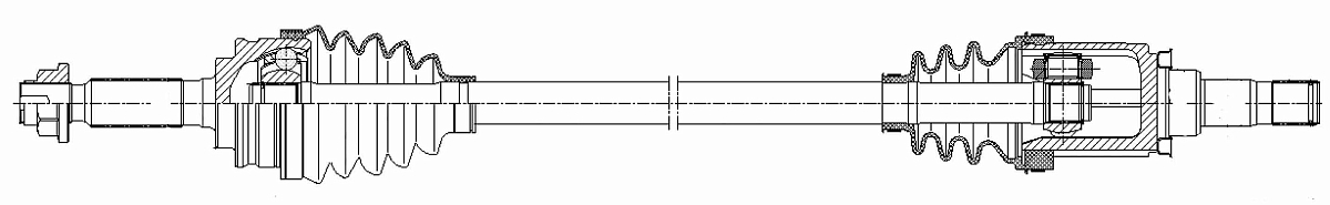 Привод задний правый для автомобилей Mitsubishi Outlander III (12-)/XL (06-) 4WD