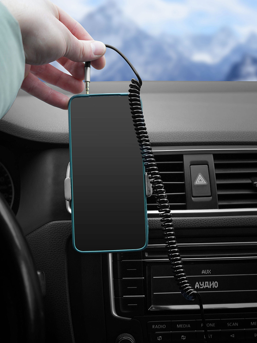 Кабель AUX 3.5 mm Jack - 3.5 mm Jack 1.8м, черный