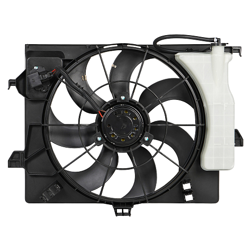 Электровентилятор охлаждения для автомобилей Hyundai Solaris (10-)/KIA Rio (10-) (с кожухом и резистором) A/C+