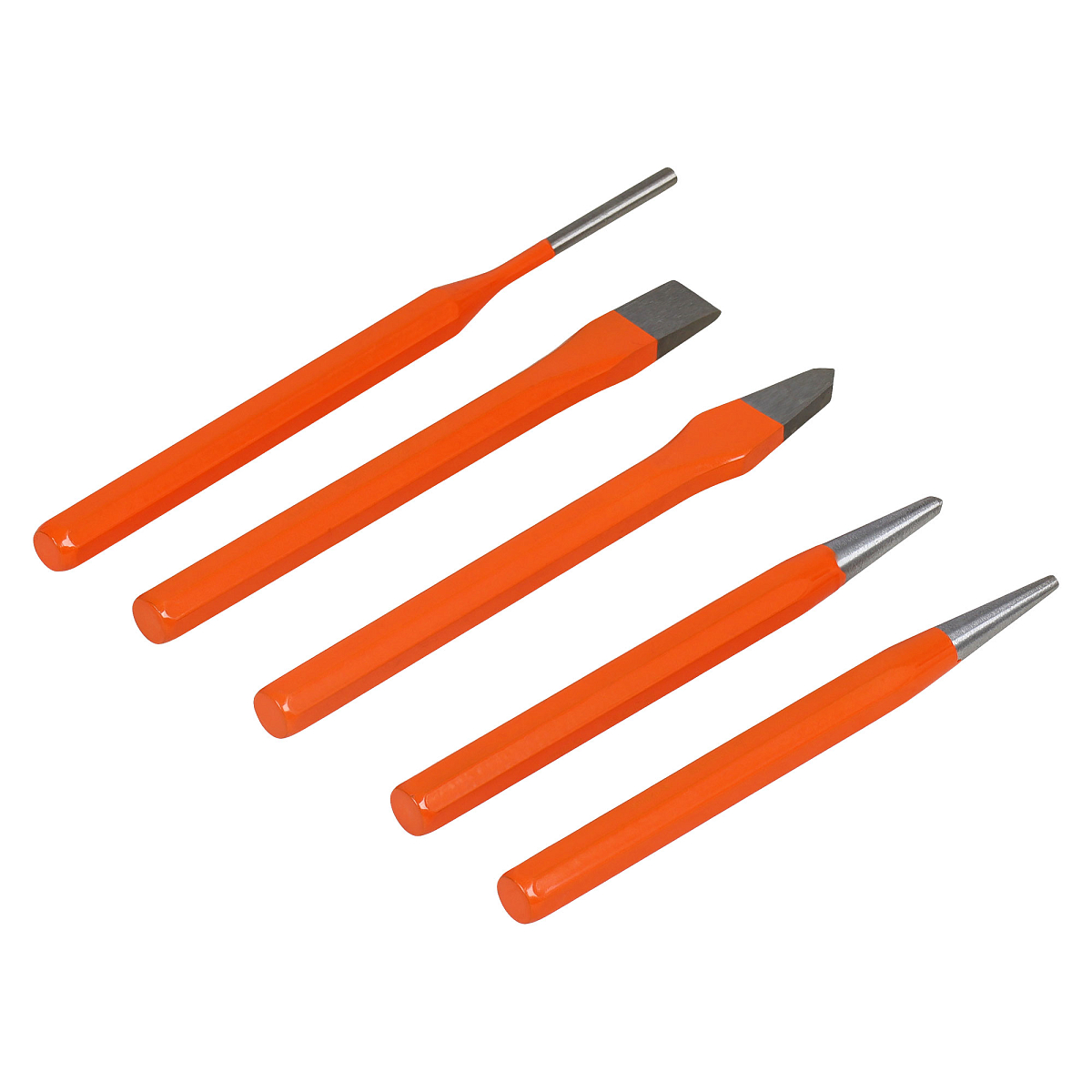 Набор ударного инструмента 5 пр.(зубило, бородок, крейцм, кернер, выколотка) сумка