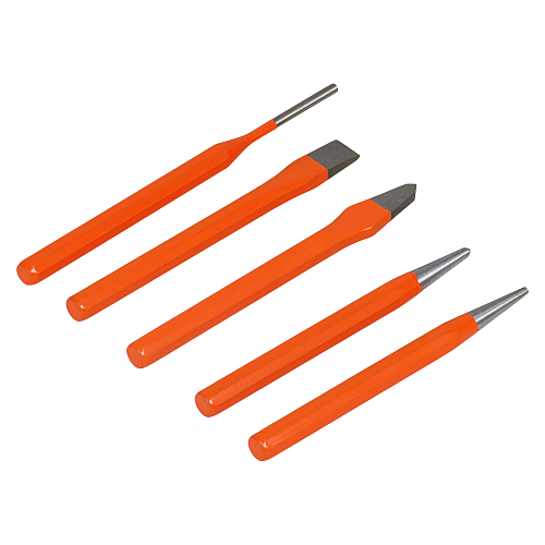 Набор ударного инструмента 5 пр.(зубило, бородок, крейцм, кернер, выколотка) сумка