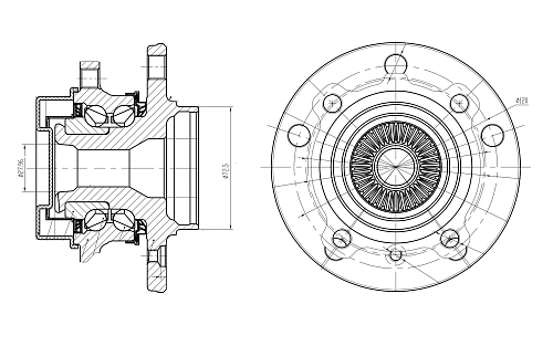Ступица передняя в сборе с подшипником с монтажным комплектом для автомобиля BMW 1 (F20) (11-)/3 (F30) (11-) xDrive
