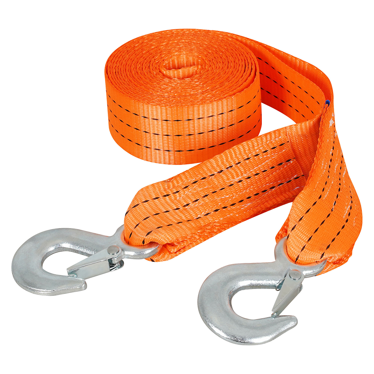 Трос VIP буксировочный усиленный (лента) 5 т, 5 м, 2 крюка, с мешком