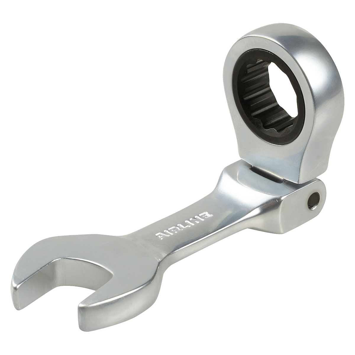 Ключ комбинированный трещоточный шарнирный короткий 16мм PRO, пласт.подвес