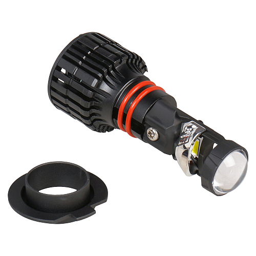 Лампа светодиодная H7 LED LENS, 50Вт, 6800Лм (3400Лм x 2), 6500К (Белый), 12/24В, комплект 2 шт.