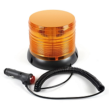 Маяк проблесковый светодиодный PLUS, 15Вт, 30LED, 12/24В, 2 режима, магнитное/болтовое крепление, штекер прикуривателя, D-160мм, H-125мм