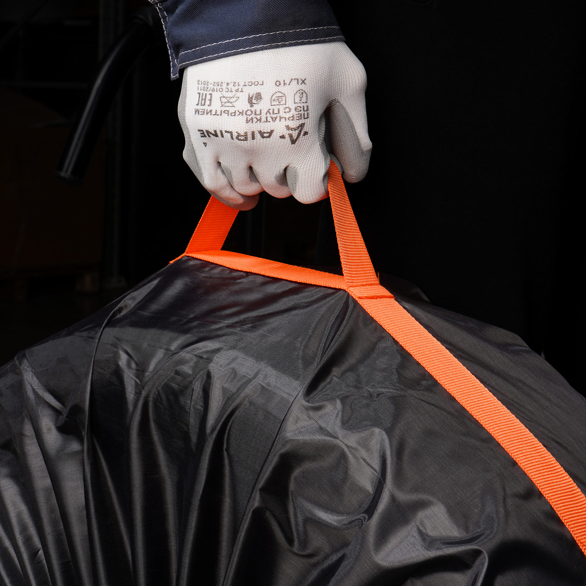 Чехлы для колес, размер R 13-17", комплект 4 шт., цвет черный/оранжевый