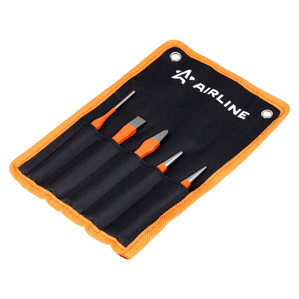 Набор ударного инструмента 5 пр.(зубило, бородок, крейцм, кернер, выколотка) сумка