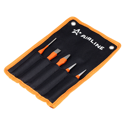 Набор ударного инструмента 5 пр.(зубило, бородок, крейцм, кернер, выколотка) сумка