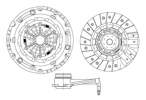 Комплект сцепления для автомобилей VW Passat B6 (05-) 2.0TDi с компенсацией износа в сборе с гидравлической муфтой