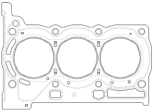Прокладка ГБЦ для а/м Toyota Vitz II (05-)/Citroen C1 (05-) 1.0i [1KR-FE]