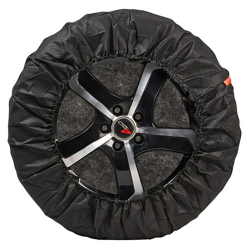 Чехлы для колес, размер R 13-17", без ручек, спанбонд, комплект 4 шт., цвет черный